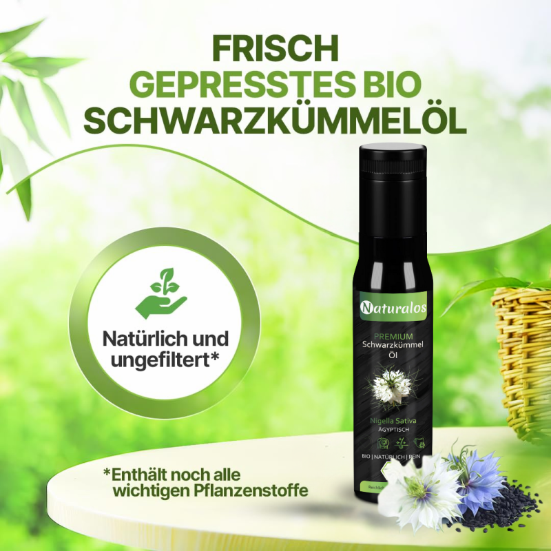 Premium BIO Schwarzkümmelöl 100ml online kaufen | Naturalos